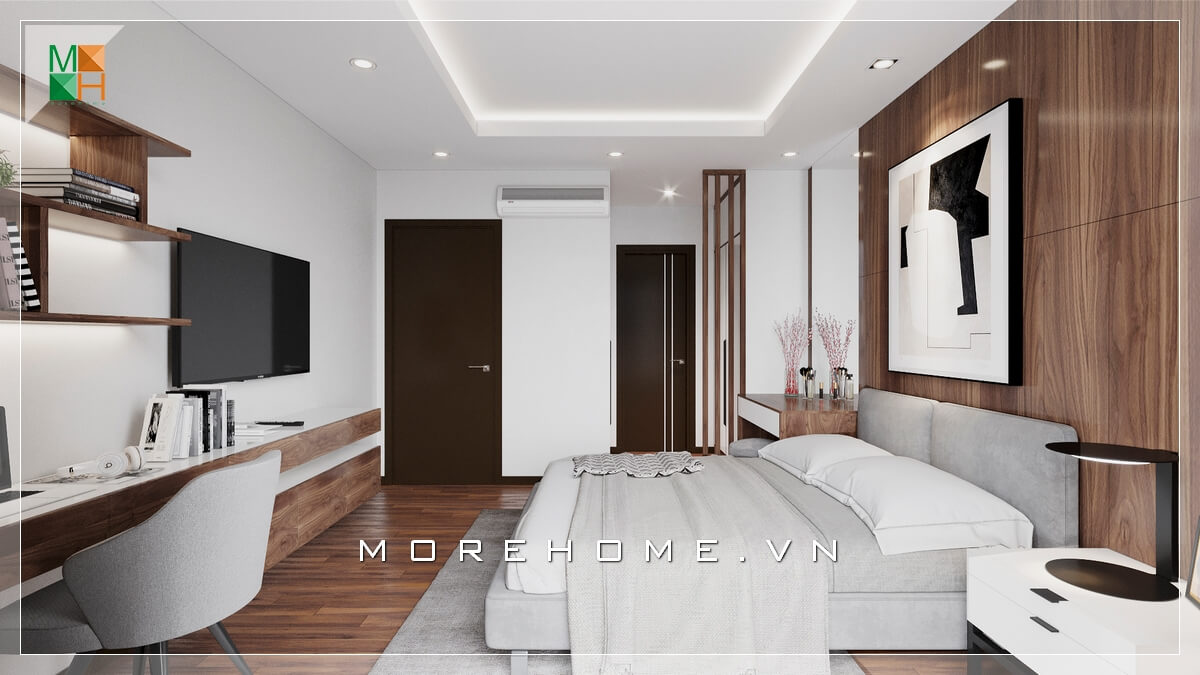 Chiêm ngưỡng mẫu thiết kế không gian phòng ngủ chung cư, nhà phố, biệt thự rất tiện nghi và sang trọng. Cách bày trí nội thất phòng ngủ hiện đại và khoa học. Thiết kế nội thất phòng ngủ chung cư hiện đại