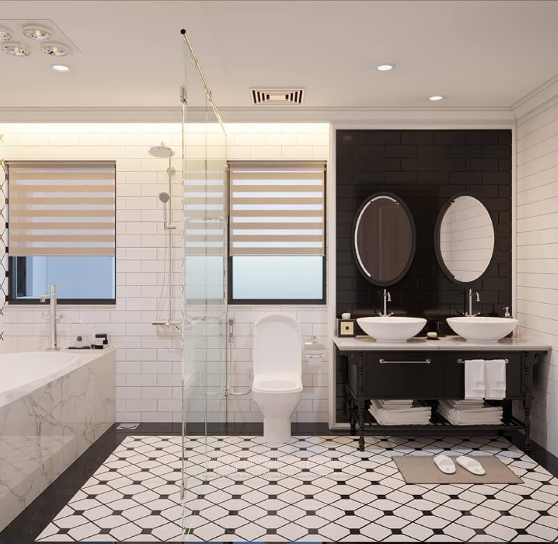 Đá nhân tạo ốp mặt bàn lavabo màu trắng cao cấp Vách kính đẹp