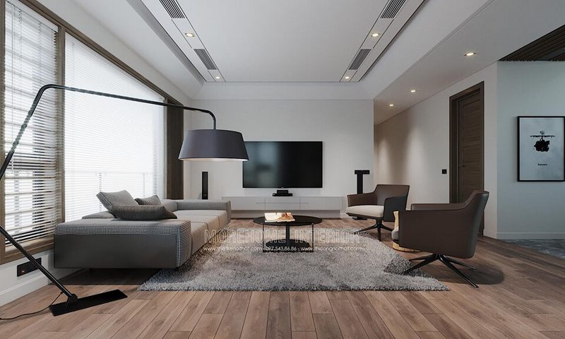 Thiết kế nội thất phòng khách nhà phố phong cách hiện đại đẹp