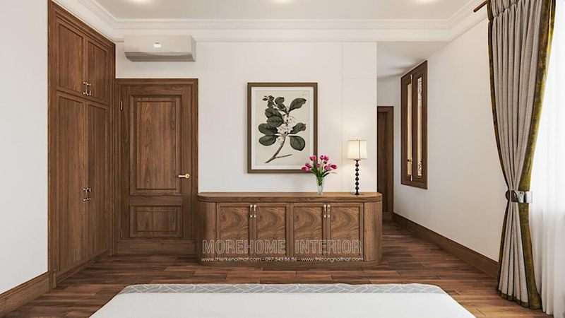 Cửa gỗ tự nhiên cao cấp được đề xuất cho phòng ngủ của nhà biệt thự.